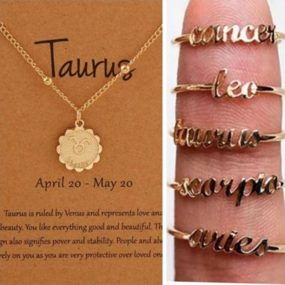 Taurus Constellation Coin Necklace & Ring